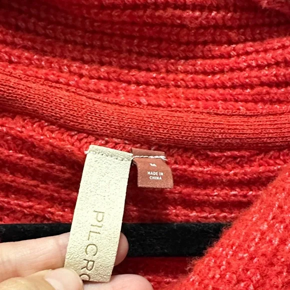 Pilcro Red Chunky Knit Turtleneck Sweater - Picture 4 of 6